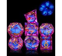 SIQUK 7 Piezas Juego Dados Poliedricos Dados Nucleo Liquido Dados Luminosos Dice DND Dados Koi Fish D4 D6 D8 D10 D12 D20 D% para RPG MTG Dungeons and Dragons