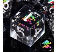 SIQUK 7 Piezas Juego de Dados Resina Dados D&D Dados de Núcleo Líquido Dados Poliédricos para Dungeons and Dragons DND RPG MTG