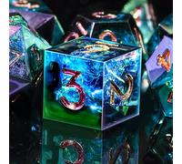 SIQUK 7 Piezas Set Dados DND Poliedricos Juego de Dados Poliédricos 7-Die DND Dice D4 D6 D8 D10 D12 D20 D% para D&D RPG MTG Dungeons and Dragons