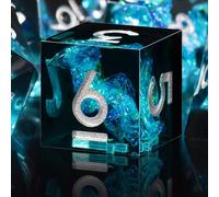 SIQUK 7 Piezas Set Dados DND Poliedricos Juego de Dados Poliédricos 7-Die DND Dice D4 D6 D8 D10 D12 D20 D% para D&D RPG MTG Dungeons and Dragons (Negro&Azul,Plata)