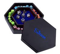 SIQUK Bandeja Dados Cuero PU y Terciopelo Tablero Dados para DND RPG Juegos de Mesa, Azul