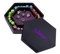 SIQUK Bandeja Dados Cuero PU y Terciopelo Tablero Dados para DND RPG Juegos de Mesa, Morado