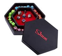 SIQUK Bandeja Dados Cuero PU y Terciopelo Tablero Dados para DND RPG Juegos de Mesa, Rojo