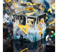 SIQUK Juego de 7 dados poliédricos para juegos Polyhedral Dadi 7-Die DND Dice Set D4 D6 D8 D10 D12 D20 D% para DND RPG MTG Dungeon and Dragons, Onda Verde