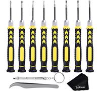 SIQUK Juego de Destornilladores, Kit de Destornilladores de Reparación Destornillador Magnético 8 en 1 y pinzas Profesional para Gafas, Reloj, Teléfono, Laptops, Cámara y Otros Aparatos Electrónicos