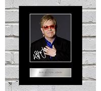 Sir Elton John Firmado Foto enmarcada