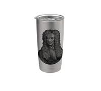 Sir Isaac Newton Cara Retrato Gravedad Ciencia Vaso térmico de acero inoxidable de doble pared