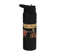Sir Loin Solomillo Ren Faire Caballero Juego de palabras Medieval Meme Stainless Steel Insulated Water Bottle