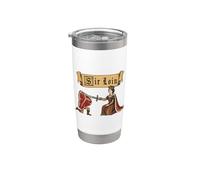 Sir Loin Solomillo Ren Faire Caballero Juego de palabras Medieval Meme Vaso térmico de acero inoxidable de doble pared