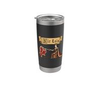 Sir Loin Solomillo Ren Faire Caballero Juego de palabras Medieval Meme Vaso térmico de acero inoxidable de doble pared