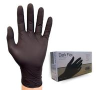 Sir Safety System Guantes desechables de nitrilo/vinilo Dark Flex (paquete de 100 unidades), S Guantes de nitrilo y vinilo negro, guantes desechables, guantes de trabajo M, sin látex y sin polvo. 100