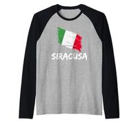 Siracusa, Bandera de Italia, Herencia Italiana, Recuerdo del Orgullo Italiano Camiseta Manga Raglan
