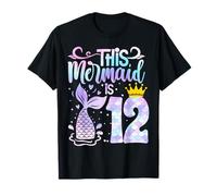 Sirena 12 Cumpleaños 12 Años Niña Doce Años Feliz Cumpleaños Camiseta