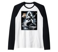 Sirena Agua NINFA Mar Océano Pastel Cumpleaños Fiesta Cumpleaños Camiseta Manga Raglan