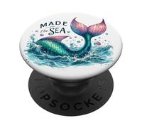 Sirena caprichosa Ocean Splash Natación Rosa Teal Dream Tail PopSockets PopGrip Adhesivo