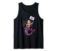 Sirena Coreana K-Pop Princesa - Lindo Recuerdo de la Bandera de Corea Camiseta sin Mangas