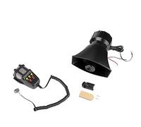 Sirena de alarma para automóvil de 115-130 dB, súper alta, de 5 tonos, bocina de advertencia electrónica con micrófono, bocina universal de 12 V para vehículos, ideal para uso en