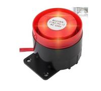 Sirena de alarma para exteriores, 220 V, 120 dB, sistema de alarma antirrobo para el hogar, resistente al agua, con alarma acústica e iluminada, luz roja intermitente en casa para sistemas de