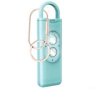 Sirena de alarma personal de 130 dB y luz LED intermitente dual con llavero de cobre (verde)