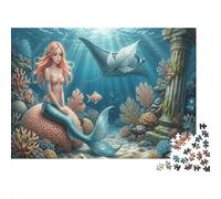 Sirena de Arrecife de coralRompecabezas Clásico De 1000 Piezas Cartón Reciclado Atlántida Coordinación Ojo-Mano Adolescentes 12+, Tiempo Libre, Regalo De Cumpleaños 52x38cm/1000pcs