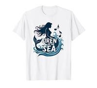 Sirena del mar: Encantadora melodía de Sirena Camiseta, Hombre, Blanco, M