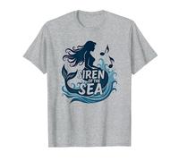 Sirena del mar: Encantadora melodía de Sirena Camiseta, Hombre, Gris Jaspeado, 6XL