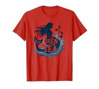 Sirena del mar: Encantadora melodía de Sirena Camiseta, Hombre, Rojo, XXL