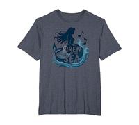Sirena del mar: Encantadora melodía de Sirena Camiseta, Hombre Tallas Grandes, Azul Jaspeado, 2X Alto