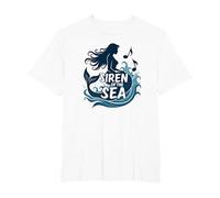 Sirena del mar: Encantadora melodía de Sirena Camiseta, Hombre Tallas Grandes, Blanco, 5X Alto