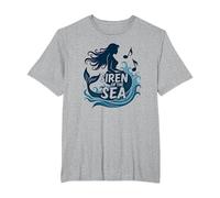 Sirena del mar: Encantadora melodía de Sirena Camiseta, Hombre Tallas Grandes, Gris Jaspeado, 4X Alto