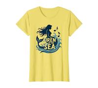 Sirena del mar: Encantadora melodía de Sirena Camiseta, Mujer, Limón, S