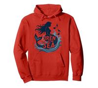 Sirena del mar: Encantadora melodía de Sirena Sudadera con Capucha, Unisex para Adultos, Rojo, M