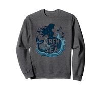 Sirena del mar: Encantadora melodía de Sirena Sudadera, Unisex para Adultos, Jaspeado Oscuro, S
