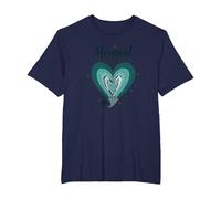 Sirena En Corazón Océano Amante Fantasía Mar Conchas Camiseta, Hombre Tallas Grandes, Azul Marino, 2X Alto