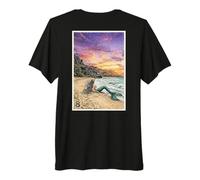Sirena EN LA Playa AL Atardecer Camiseta Premium