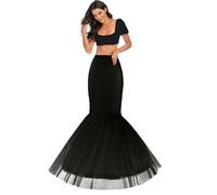 Sirena Enagua Aro Enaguas Enteras Crinolina para Mujer Faldas Vestidos Skirt Fishtail Underskirt Enagua de Novia Accesorios De La Boda Enaguas Cancan Falda cancán Mermaid Petticoat(Negro,42)
