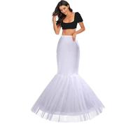 Sirena Enagua Aro Enaguas Enteras Crinolina para Mujer Faldas Vestidos Skirt Fishtail Underskirt Enagua de Novia Accesorios De La Boda Enaguas Cancan Falda cancán Mermaid Petticoat(Blanco,36)