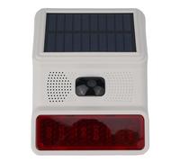 Sirena estroboscópica de flash inalámbrica, 433 MHz, luz de alarma solar para exteriores con fuerte para la seguridad del hogar, resistente a la intemperie