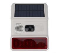 Sirena estroboscópica solar inalámbrica para sistema de alarma de seguridad del hogar, luz de flash exterior de 433 MHz con sonido fuerte, disuasorio visual resistente a la intemperie para jardín