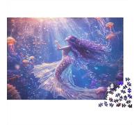 Sirena Fantasía Puzzle de 1000 Piezas Papel para Adultos Mundo Submarino Mágico Relajación Decoración Enfoque Regalo 70x50cm/1000pcs