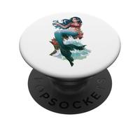 Sirena Mar Sirena Oscuro Lágrimas Océano Profundidades Míticas Estética PopSockets PopGrip Adhesivo
