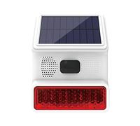 Sirena Solar inalámbrica para Exteriores con función de luz Intermitente LED Sirena inalámbrica para Exteriores de 433 MHz Compatible con PG103; PG107; PG108;PG105 Alarmas para Casa- Volumen 110 dB