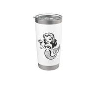Sirena Stye Tiki de los años 50 - Reina del cóctel vintage Vaso térmico de acero inoxidable de doble pared