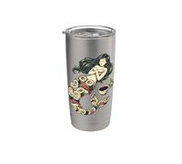 Sirena Sushi Arte Tatuaje Amantes Comida Vaso térmico de acero inoxidable de doble pared