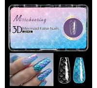 Sirenas presionando en las uñas uñas falsas claras pegadas a las uñas acrílicas falsas uñas adhesivas en las uñas regalos de uñas artificiales