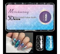 Sirenas Presionando Las Uñas Las Uñas Falsas Transparentes En Acrílico Falso Pegajos De La Altura Artificial Dones De La Altura