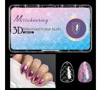 Sirenas Presionando Las Uñas Las Uñas Falsas Transparentes En Acrílico Falso Pegajos De La Altura Artificial Dones De La Altura