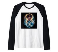 Sirenita Negra Camiseta Manga Raglan