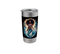 Sirenita negra Vaso térmico de acero inoxidable de doble pared