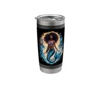 Sirenita negra Vaso térmico de acero inoxidable de doble pared